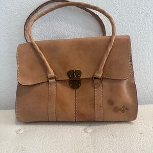 Patricia Nash Tan Leather Flap Shoulder Bag